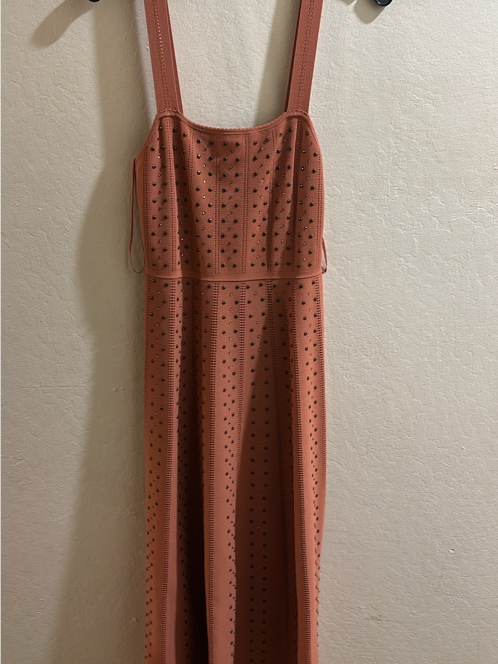 Sandro Studded Strappy Maxi Dress - Rust